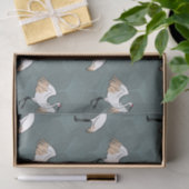 Papier Mousseline Elégantes grues japonaises et Feuilles Gingko (Cadeau)