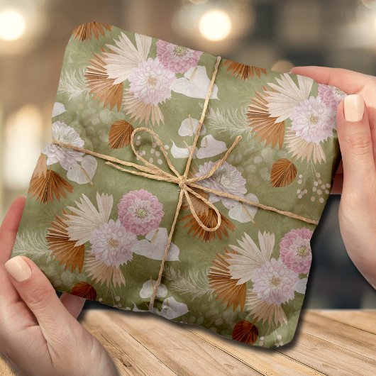 Papier Mousseline Élégantes Palmes Sèches