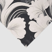 Papier Mousseline Élégantes perruques florales noires et blanches (Détail)