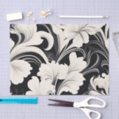 Papier Mousseline Élégantes perruques florales noires et blanches (Artisanat)