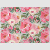 Papier Mousseline Élégantes pivoines sur gris (Recto)