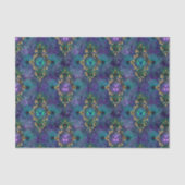 Papier Mousseline Élégantes plumes de paon (Recto)