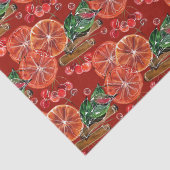 Papier Mousseline Élégantes tranches d'oranges Bâtons de cannelle (Détail)