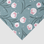 Papier Mousseline Élégantes tulipes blanches sur Motif vert pastel (Détail)