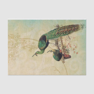 Papier Mousseline Elégants Peacocks Vintages