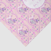 Papier Mousseline Élément de bébé rose éléphant avec colombe et bapt (Détail)