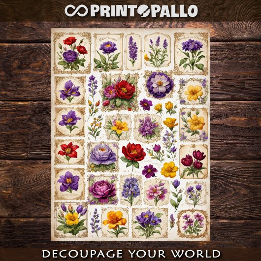 Papier Mousseline Élément de découpage de fleurs et de plantes à déc