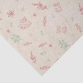 Papier Mousseline Éléments de Noël minimaux mignons (Détail)