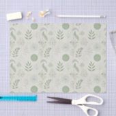 Papier Mousseline Éléments Herbacés en Vert Sauge (Artisanat)