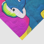 Papier Mousseline Eléphant Bébé Bleu Cute - Design Quilt (Détail)