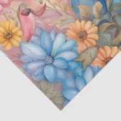 Papier Mousseline Eléphant Bébé Fuzzy dans un jardin pastel Daisy (Détail)