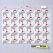 Papier Mousseline Eléphant blanc de Noël mignon à Santa Hat (Artisanat)