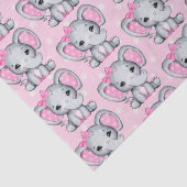 Papier Mousseline Eléphant de bébé rose mignon avec oreilles Poka Do (Détail)