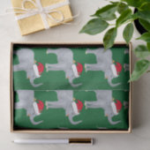 Papier Mousseline Eléphant de Noël mignon en vert de Santa Hat (Cadeau)