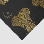 Papier Mousseline Eléphant d'or sur papier arrière - plan noir (Détail)