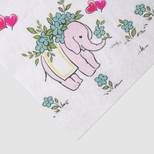 Papier Mousseline Eléphant en papier de tissus (Détail)