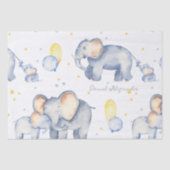 Papier Mousseline Eléphant mignon bébé avec Aquarelle maman (Recto)