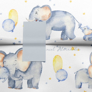 Papier Mousseline Eléphant mignon bébé avec Aquarelle maman