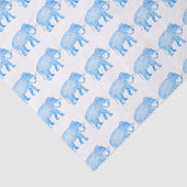Papier Mousseline Éléphant modelé par bleu de fantaisie (Détail)