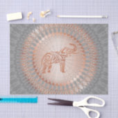 Papier Mousseline Eléphant rose Gold Grey Mandala (Artisanat)