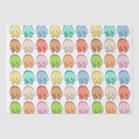 Papier Mousseline Eléphant Tippy Toes (Recto)