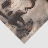 Papier Mousseline Éléphants à l'aquarelle (Détail)