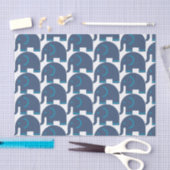 Papier Mousseline Eléphants bleus (Artisanat)