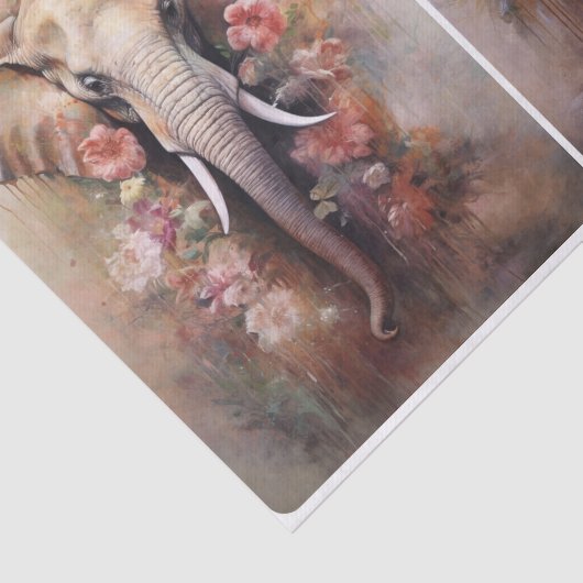 Papier Mousseline Eléphants Boho (Détail)