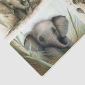 Papier Mousseline Eléphants de bébé (Détail)