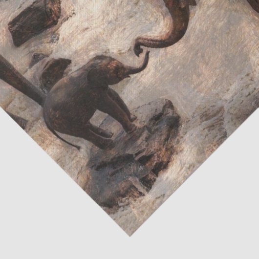 Papier Mousseline Eléphants en aquarelle (Détail)