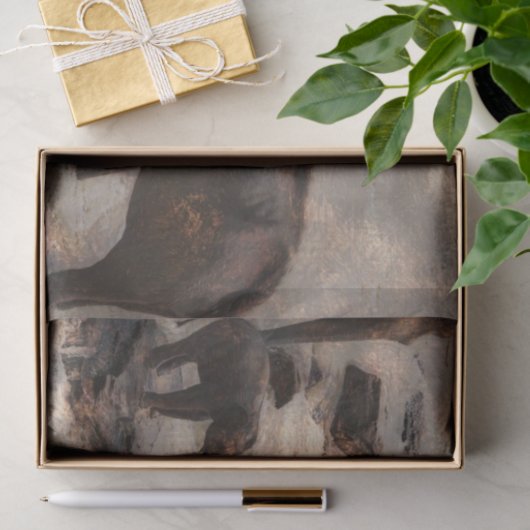 Papier Mousseline Eléphants en aquarelle (Cadeau)