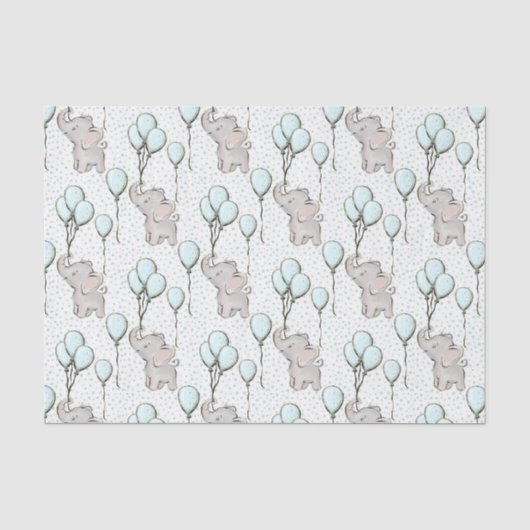 Papier Mousseline Éléphants Garçons Bébés (Recto)