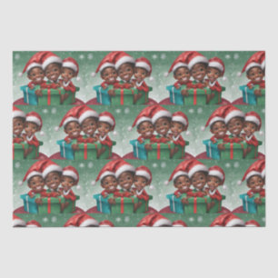 Papier Mousseline Elfe de Noël afro-américain