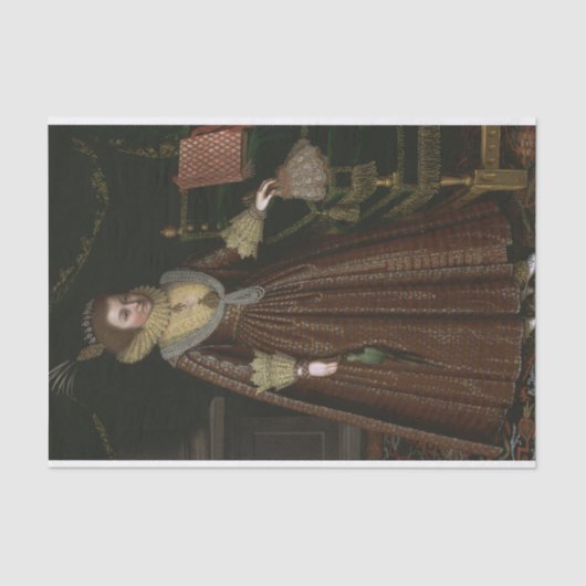 Papier Mousseline Elizabeth Comtesse de Kellie par Paul van Somer (Recto)