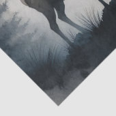 Papier Mousseline Elk Misty Mountains Aquarelle Découpage (Détail)