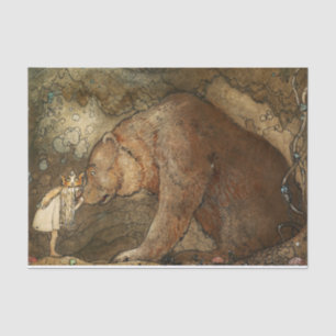 Papier Mousseline « Elle embrassa l'ours » de John Bauer