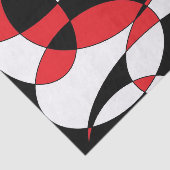 Papier Mousseline Elliptiques noires, blanches et rouges (Détail)