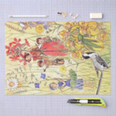 Papier Mousseline Elsa Beskow Fleurs Whimsical Girls of the Meadow (Artisanat)