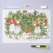 Papier Mousseline Elsa Beskow mignonne fille aux fraises (Artisanat)