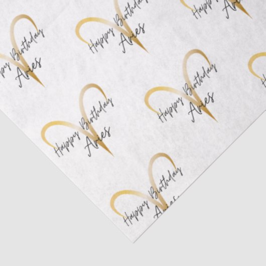 Papier Mousseline Emballage d'anniversaire de Aries (Détail)