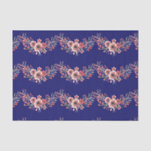 Papier Mousseline Emballage de faveur de marine florale de corail mo