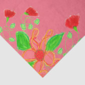 Papier Mousseline Emballage floral de pastèque (Détail)
