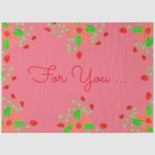 Papier Mousseline Emballage floral de pastèque (Recto)