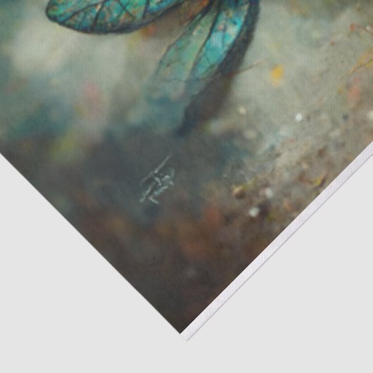Papier Mousseline Emerald Dragonfy Decoupage (Détail)