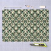 Papier Mousseline Emerald & Gold Art Déco (Artisanat)