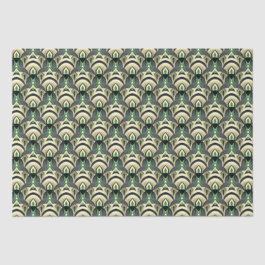 Papier Mousseline Emerald & Gold Art Déco (Recto)