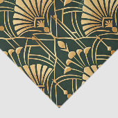Papier Mousseline Emerald Gold Art Deco Pattern (Détail)