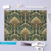 Papier Mousseline Emerald Gold Art Deco Pattern (Artisanat)