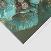 Papier Mousseline Emerald Green African Portrait Decoupage (Détail)