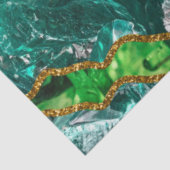 Papier Mousseline Emerald Green & Gold Agate Parties scintillant (Détail)
